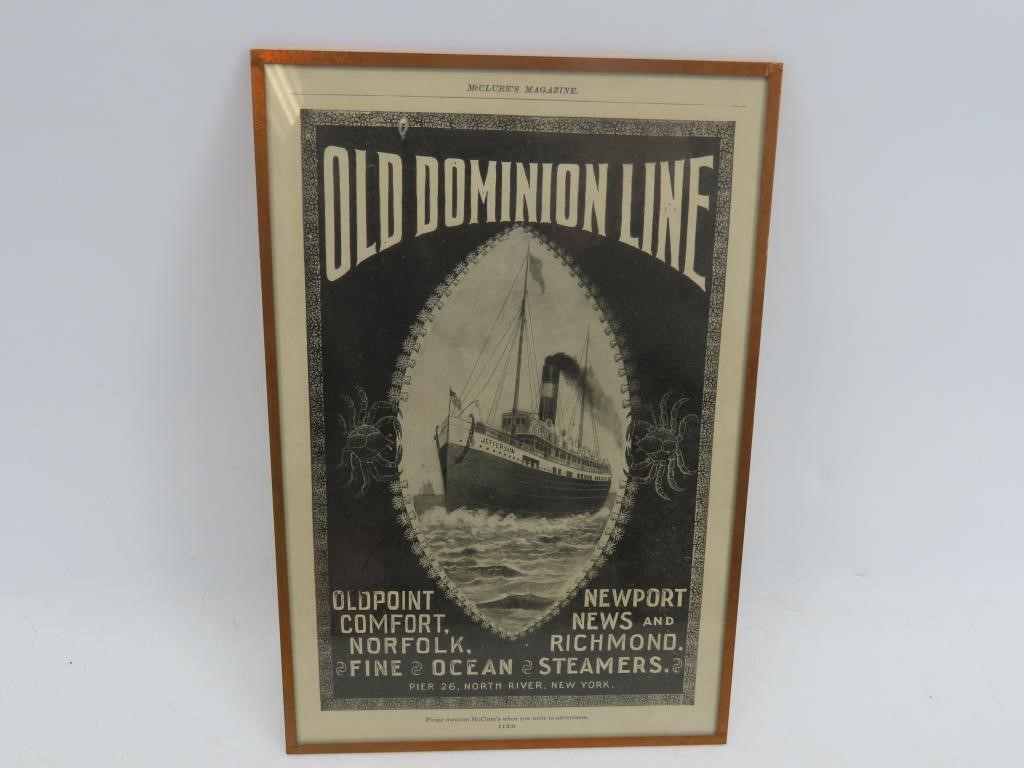 Old Dominion Line Framed Newspaper Ad