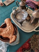 Silver plate set and assorted copper