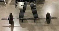 Rack Of (26) Olympic Free Weights W/ Bar