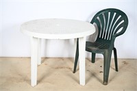 Plastic Patio Table & Chair