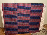 Homemade flannel comfort blanket with hole