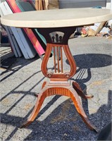 Antique Marble top Harp Table