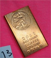 2011 Half Pound Copper Bar