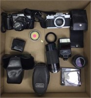 Vintage Cameras, Lenses, Flash