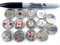 Collection 14 pièces de 25¢ CANADA d'évenements