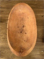 Primitive dough bowl with handles (small crack)