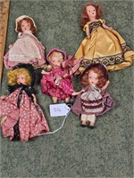 5 1930's-40's Storybook Dolls Bisque