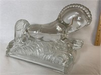 LE Smith Running Horse Glass Bookend