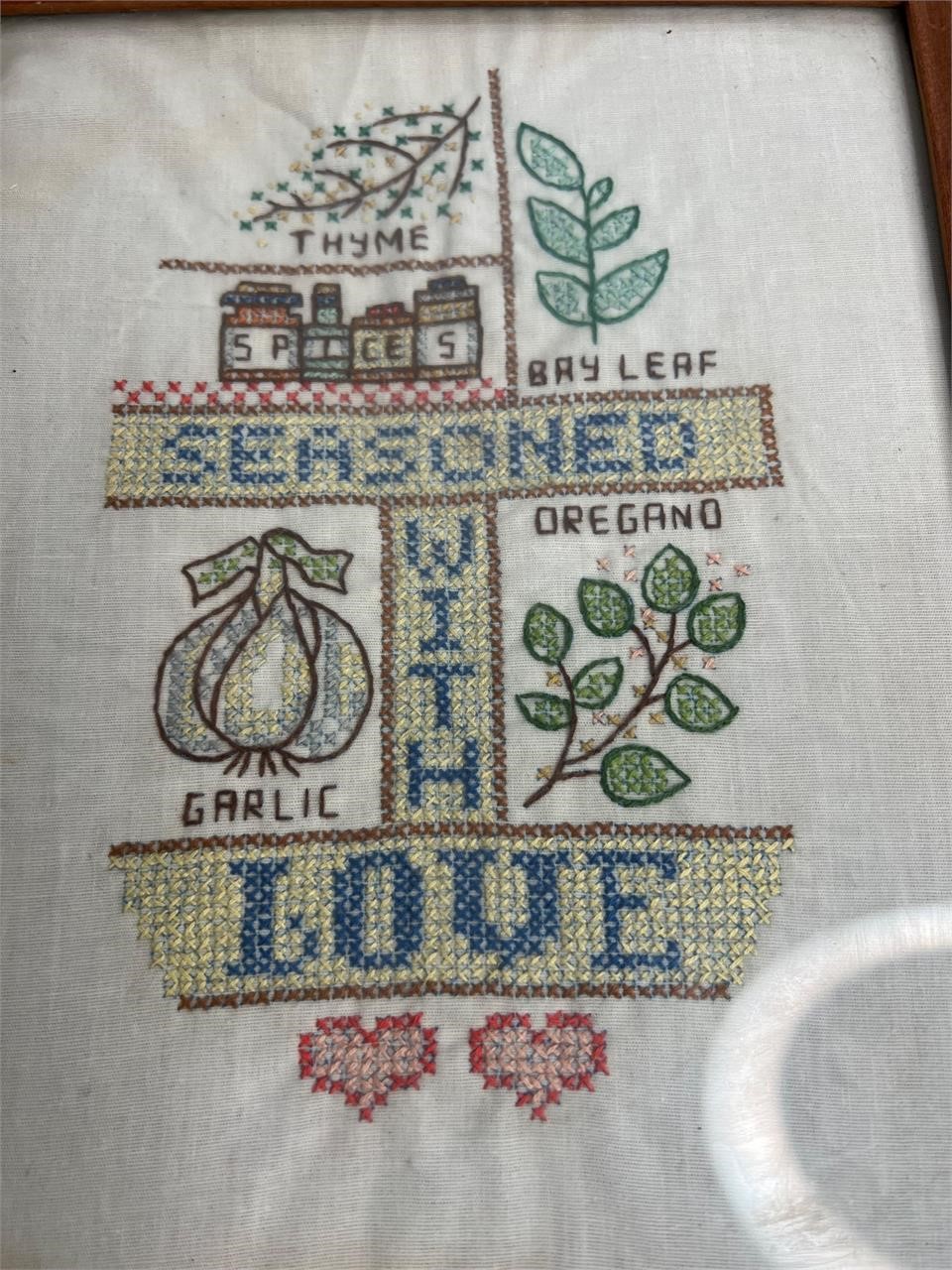 Framed Cross Stitch Seasoned with Love Spices