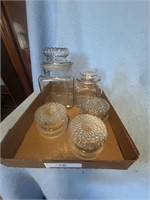 2 glass jars extra lids