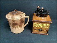 Coffee Grinder & Coffee Cup Cookie Jars