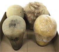 (4) Vintage Head Forms For Wigs
