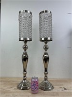 Oversized crystal candle holders