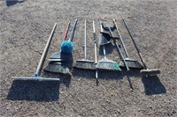 Assorted Brooms & Squeegee