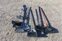 Assorted Hand Brooms, Dust Pans