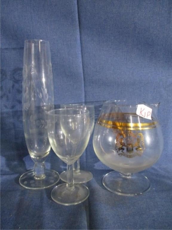 .wine glass and vase lot
