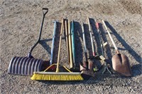 Square Shovels, Push Broom, Hoe, Misc. Tools