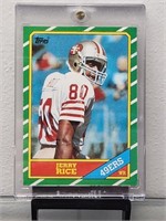 1986 TOPPS JERRY RICE ROOKIE CARD. NICE CLEAN CARD
