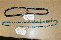 Lot of 2 Native American Beads/Turquoise Necklaces
