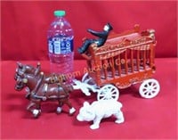 Cast Iron Horse-Drawn Overland Circus Wagon