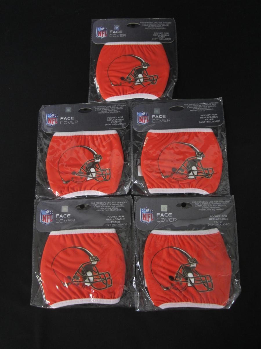 CLEVELAND BROWNS FACE COVER MASK LOT X5
