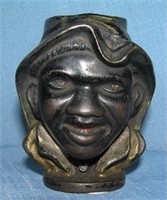Antique cast iron 2 faced double sided black boy b