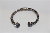 A Sterling and Lapis Lazuli Bracelet