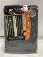 SUNBLK DARK GREY TOTAL BLACKOUT CURTAINS(90x52IN)
