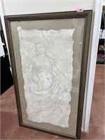 Huge framed etching of a woman B