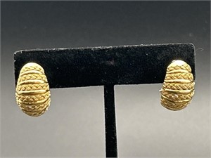 18K Gold Earrings Total Wt. 12.2g