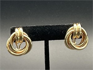 14K Gold Earrings Total Wt. 9.6g