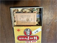 Stamps in cigar box
