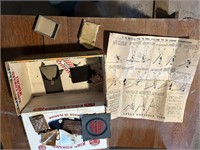 Cigar box with patches, lighter