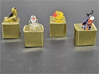 (4) Blown Glass Miniature Figurines