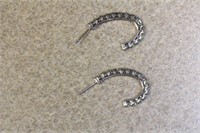 Pair of Sterling and Gemstone Earrings