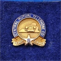 10K Gold Central Mutual Phone Co Pin