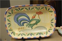 Bella Rooster Ceramic Rectangular Tray