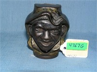 Two faced black boy cast iron bank