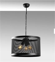 $210  3 Light Black Pendant hanging Chandelier