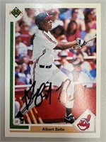 Albert Belle Signed Card with COA