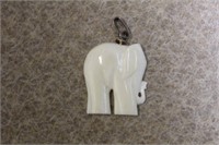 Carved Bone Elephant Pendant
