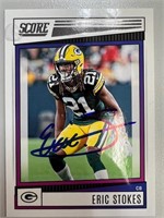 Packers Erin Stokes Signed Card with COA