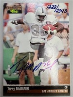 Raiders Terry McDaniel Signed Card with COA