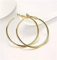 DAINTY 14K Gold Plated Women's Large Hoop Earrings