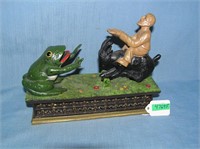 Frog and Goat cast iron mechanical bank