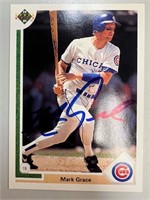 Cubs Mark Grace Signed Card with COA