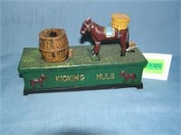 Kicking Mule cast iron mechanical bank