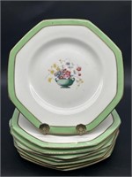 8- Vintage Octagonal China Plates by Royal Doulton