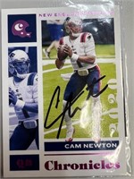 Patriots Cam Newton Signed Card with COA