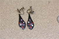 Pair of Enamel and Copper Earrings